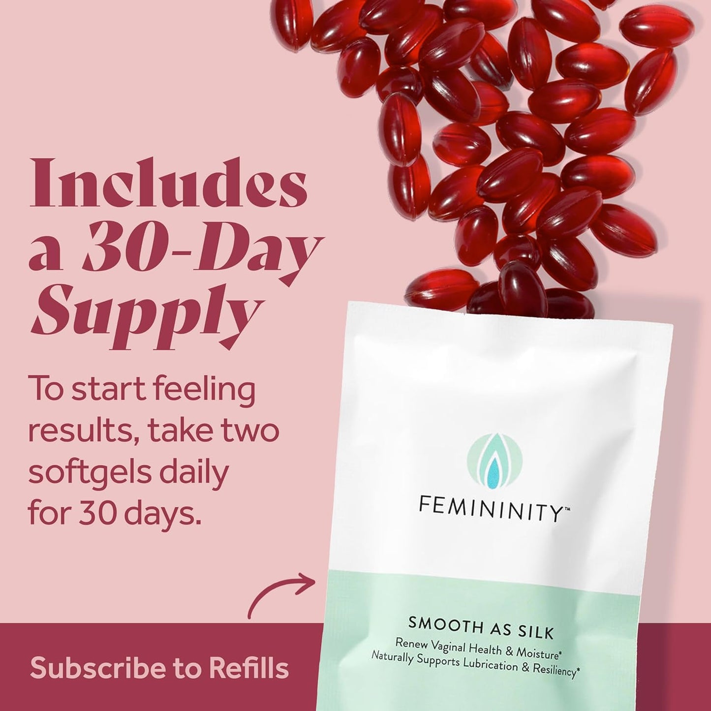 Sea Buckthorn Oil Softgel Supplement for Vaginal Dryness - 30-Day Refill with Omega 7, 3, and 9 (60ct)