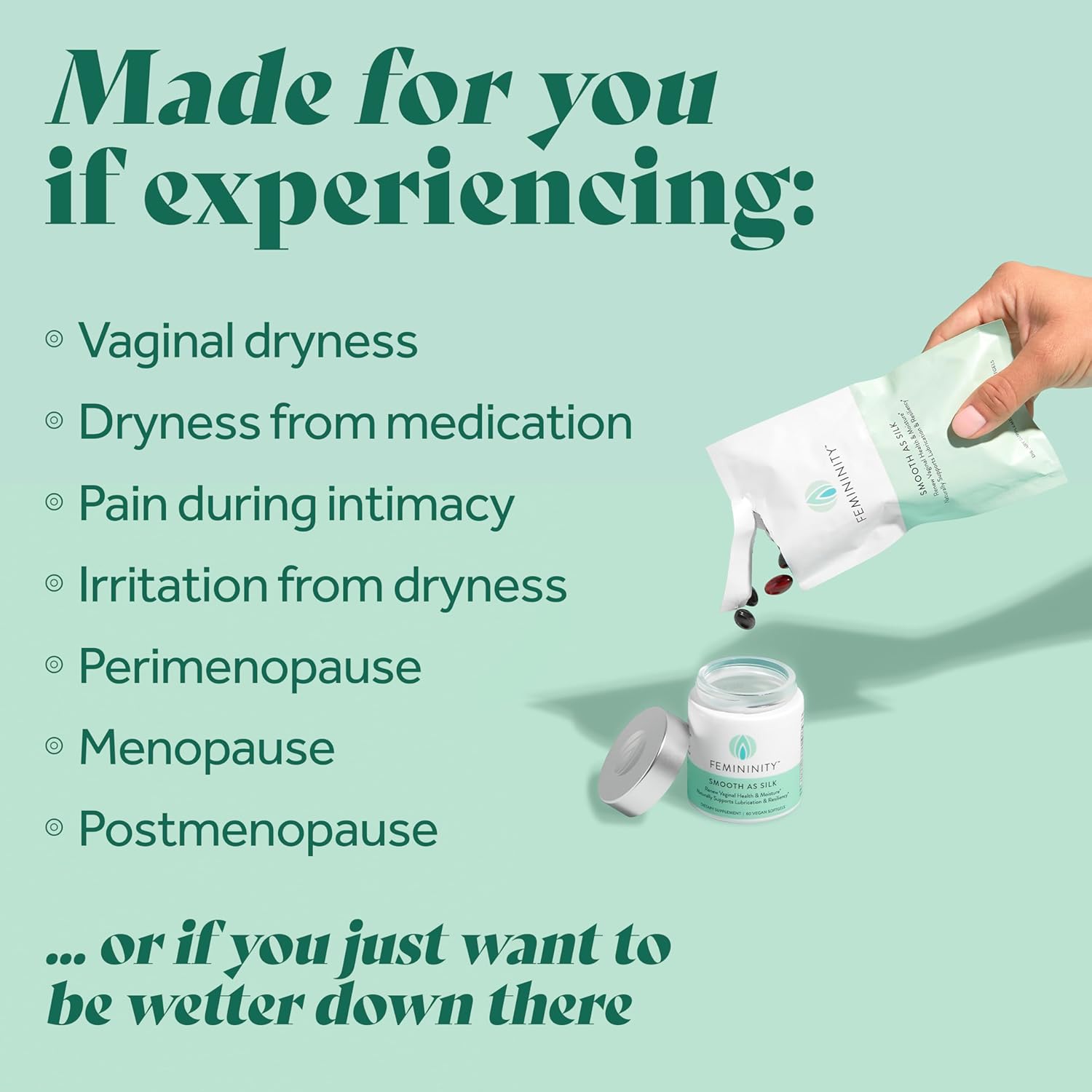 Sea Buckthorn Oil Softgel Supplement for Vaginal Dryness - 30-Day Refill with Omega 7, 3, and 9 (60ct)