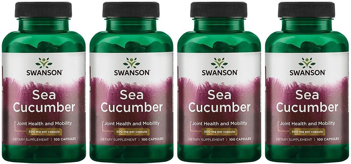 Sea Cucumber Supplement for Joint Health & Mobility - Cartilage & Connective Tissue Support - 400 Capsules, 500mg - Pack of 4