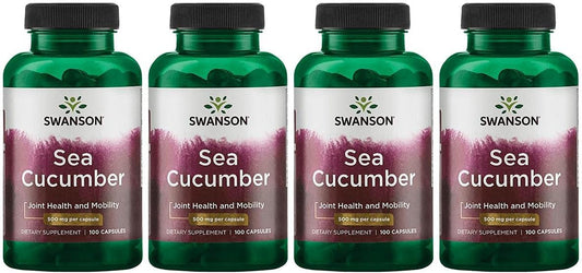 Sea Cucumber Supplement for Joint Health & Mobility - Cartilage & Connective Tissue Support - 400 Capsules, 500mg - Pack of 4