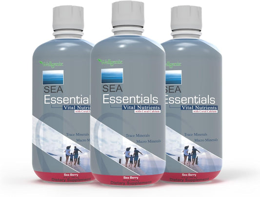 Sea Essentials Coral Calcium Liquid Multivitamin 32oz - Daily Nutritional Supplement for Adults & Kids - Sea Berry Flavor - Rich in Vital Nutrients & Minerals from Sea Vegetation
