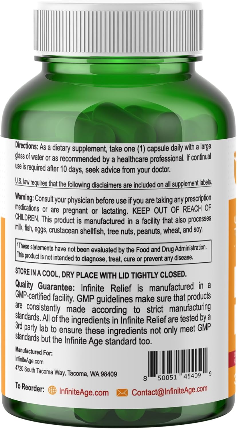 Sea Moss Advanced 1250mg & Infinite Relief Joint Support Supplement 250mg Bundle - USA Made Wellness Products