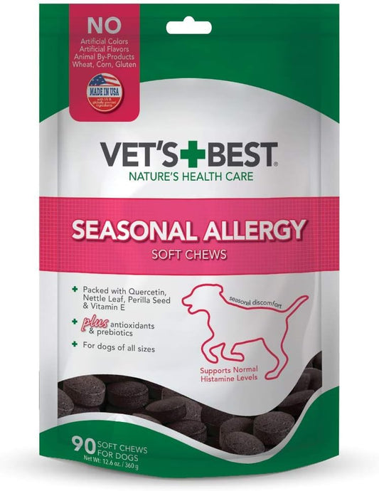 Seasonal Allergy Soft Chew Dog Supplements | Relieves Skin Irritation | Supports Histamine Levels | 90 Day Supply