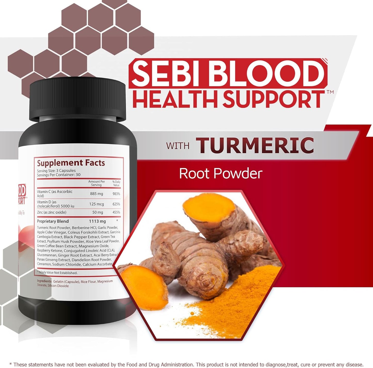 Sebi Blood Health Support Supplement for Improved Blood Flow & Reduced Oxidative Stress