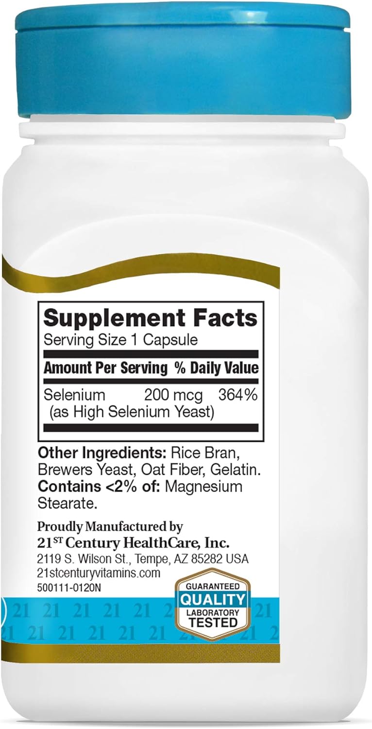 Selenium 200 mcg Capsules - 21st Century - 60 Count