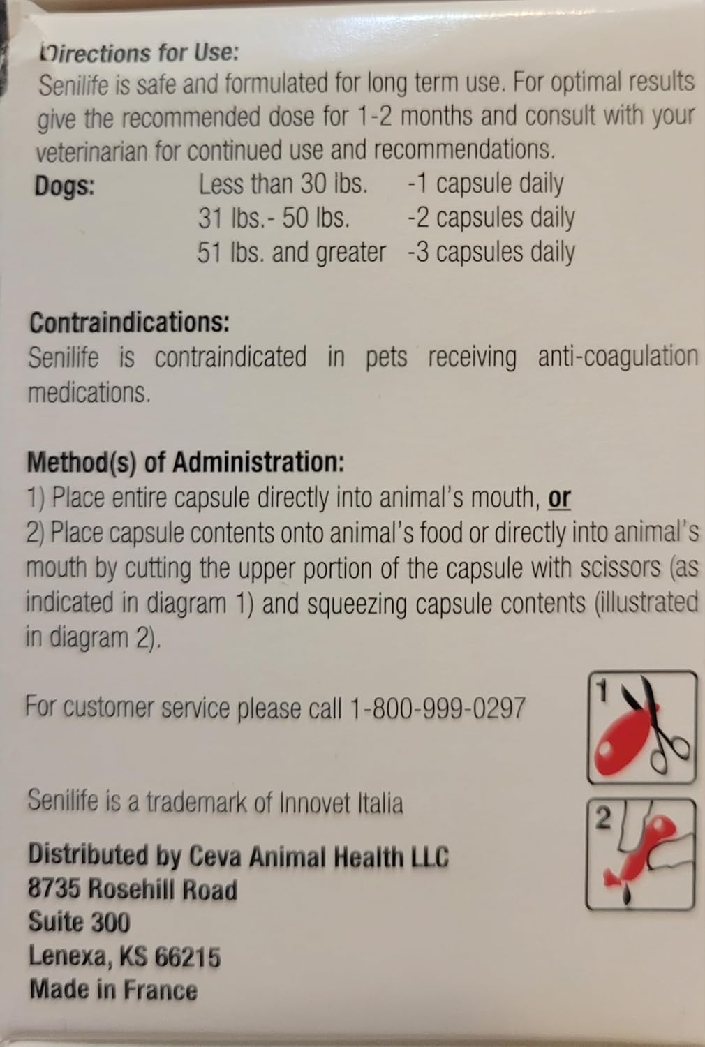 Senilife Nutritional Supplement for Elderly Dogs - 30 Capsules - SEGMINISMART CEVA Animal Health D59010B