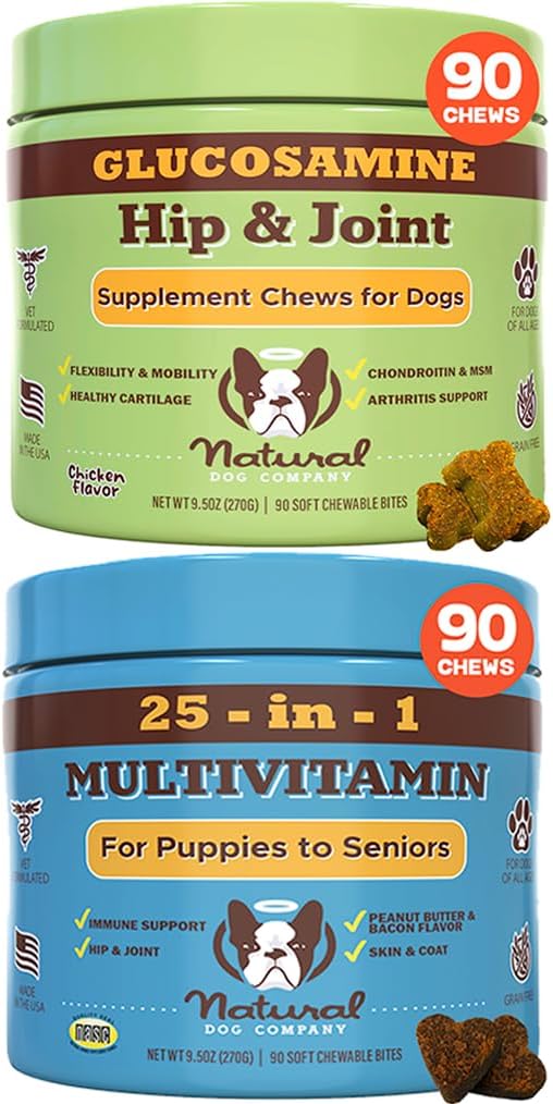 Senior and Active Dog Supplements - Multivitamin Chews & Joint Relief - Nutritional Support for Joint Health, Energy, and Vitality