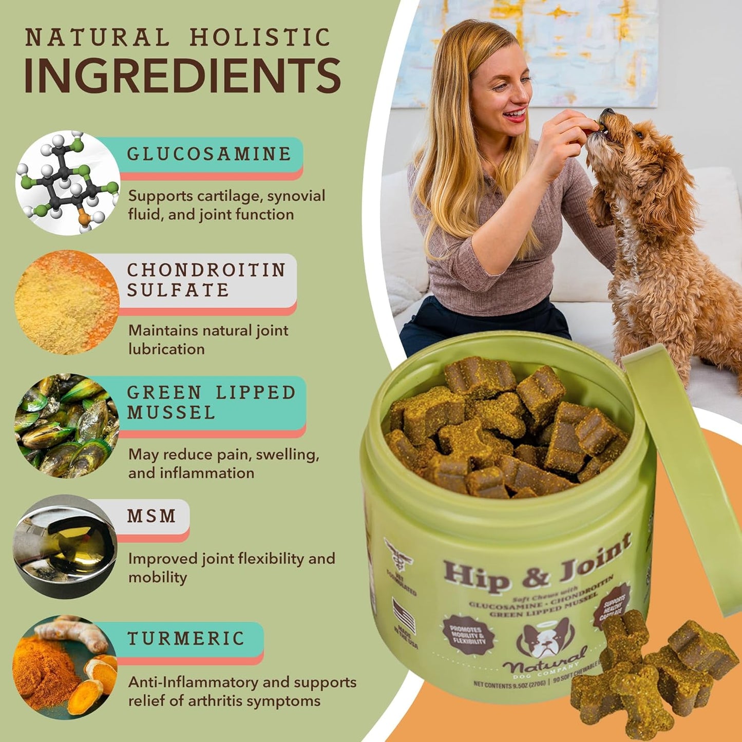 Senior and Active Dog Supplements - Multivitamin Chews & Joint Relief - Nutritional Support for Joint Health, Energy, and Vitality