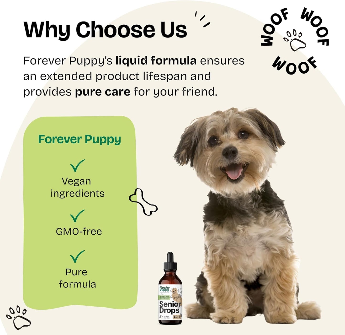 Senior Dog Drops for Immune, Thyroid, & Cognitive Support - Antioxidant Supplement for Elderly Dogs - Vitamins for Senior Wellness - 4 oz