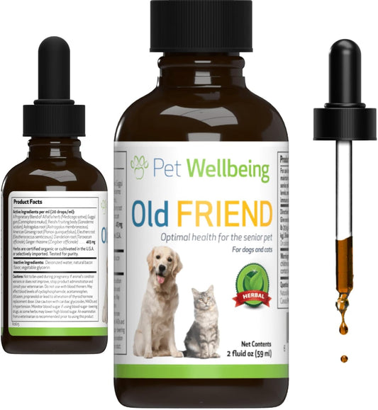 Senior Dog Herbal Supplement for Immune System & Joint Health - Alfalfa & Reishi, 2 oz