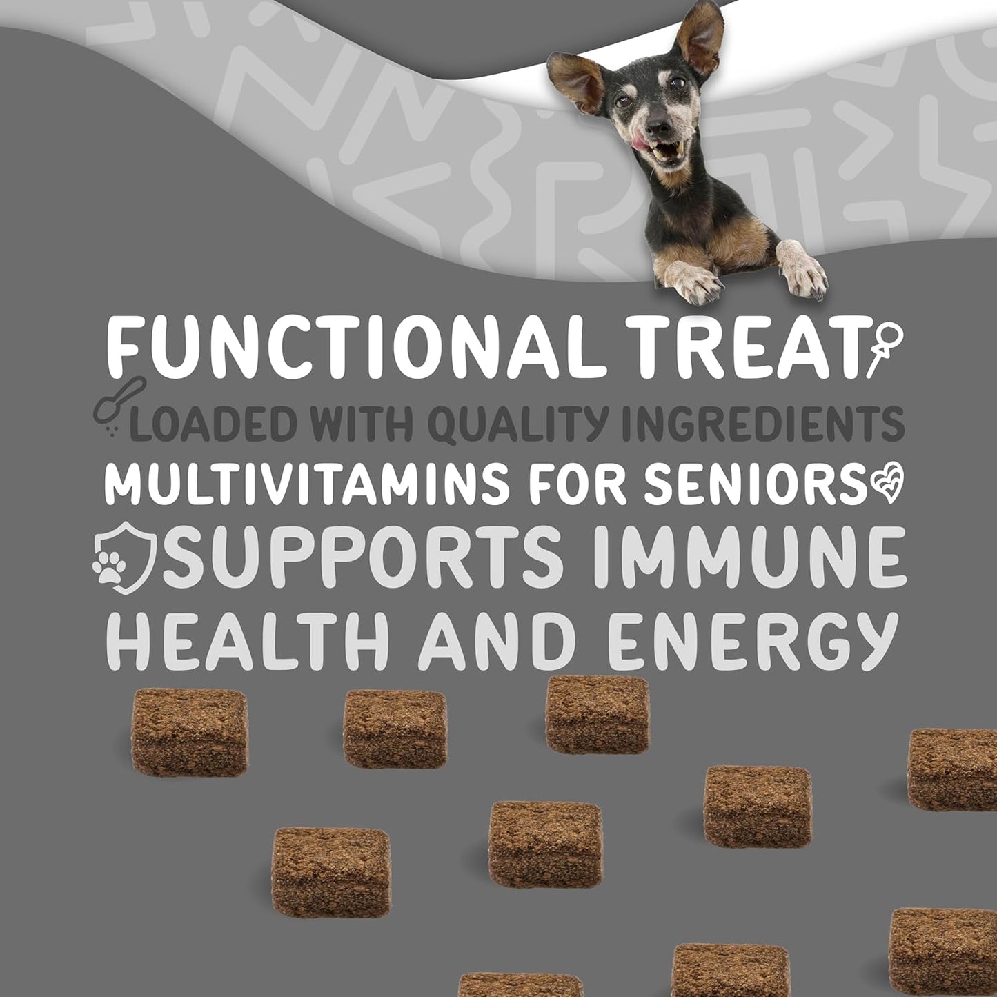 Senior Dog Multivitamin Soft Chews with Glucosamine for Joint Health and Digestion - 60 Count