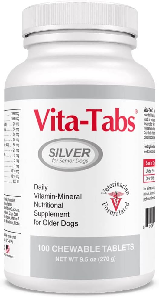 Senior Dog Supplement with Vitamins, Minerals, Nutrients - Support for Bone, Joint, Energy, and Immune System - 100 Chewable Tablets