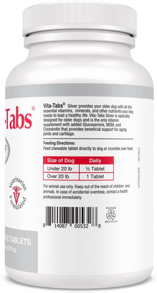 Senior Dog Supplement with Vitamins, Minerals, Nutrients - Support for Bone, Joint, Energy, and Immune System - 100 Chewable Tablets