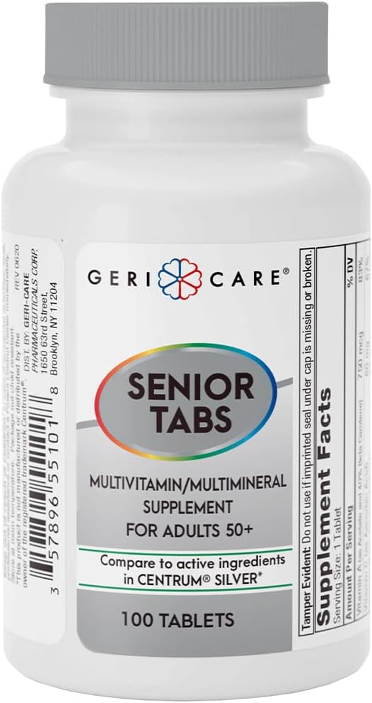 Senior Multivitamin & Mineral Tablets for Immune Support, Age-Defying Nutrition - GeriCare 50+, 100 Count