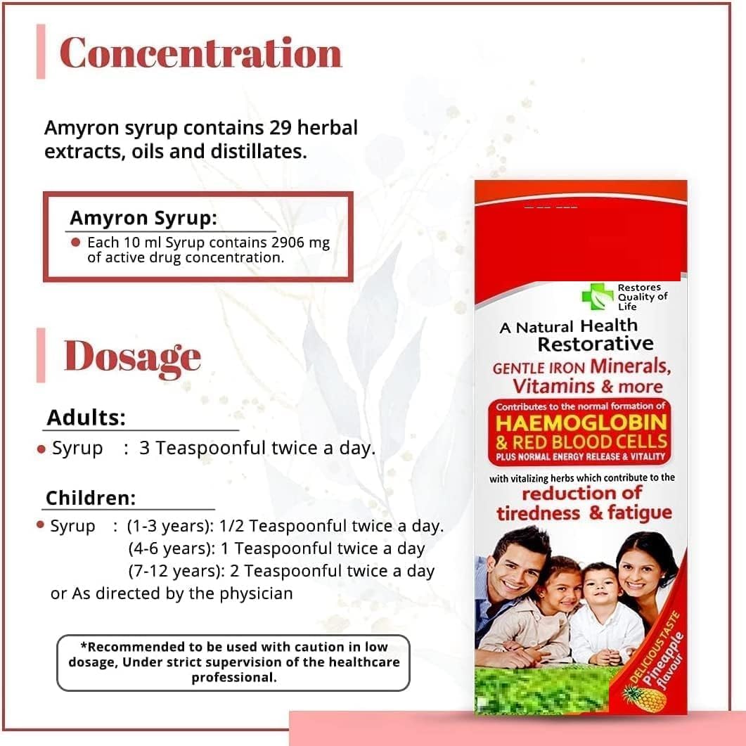 SEPE Amyron Multivitamin Syrup for Men & Women - 34 Ingredients, 200 ML (Pack of 3) - Boost Energy & Hemoglobin Levels