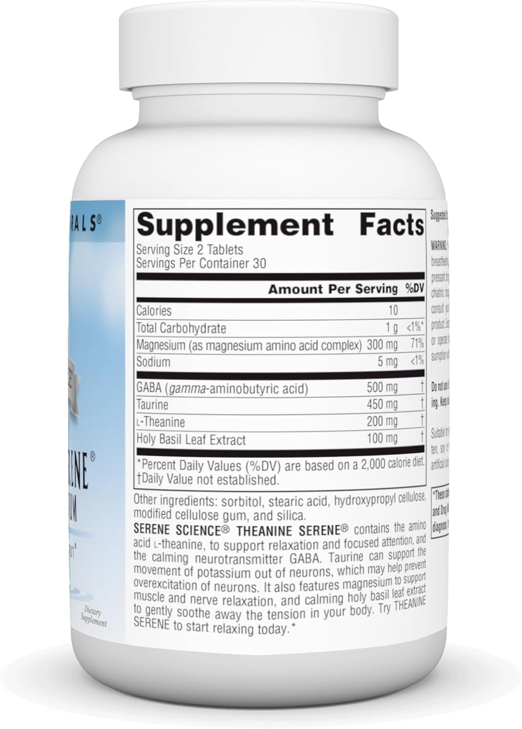 Serene Science L-Theanine with Magnesium and GABA 60 Tablets by Source Naturals