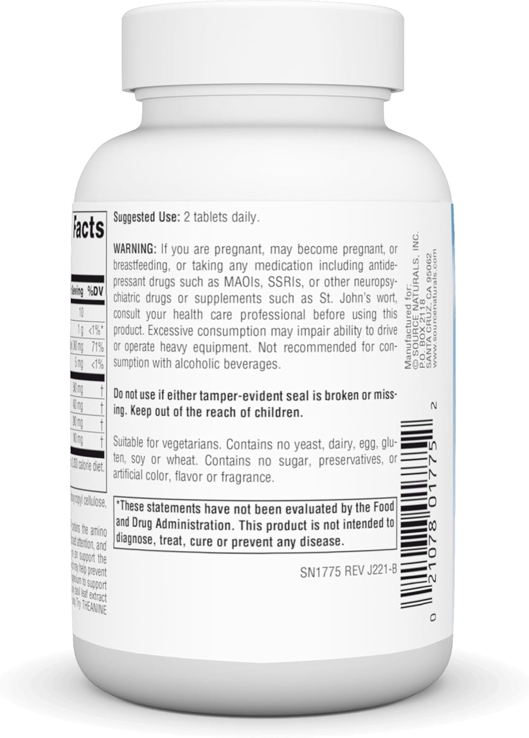 Serene Science L-Theanine with Magnesium and GABA 60 Tablets by Source Naturals