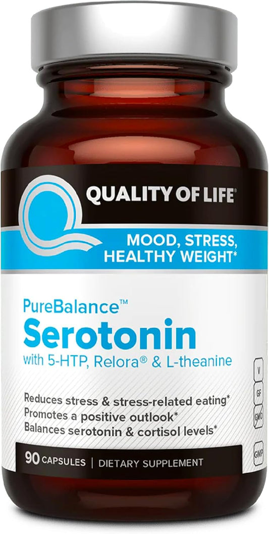 Serotonin & Cortisol Support Supplement with 5-HTP, Venetron, Sensoril, Vitamin D3 & L-Theanine - 90 Capsules for Better Quality of Life