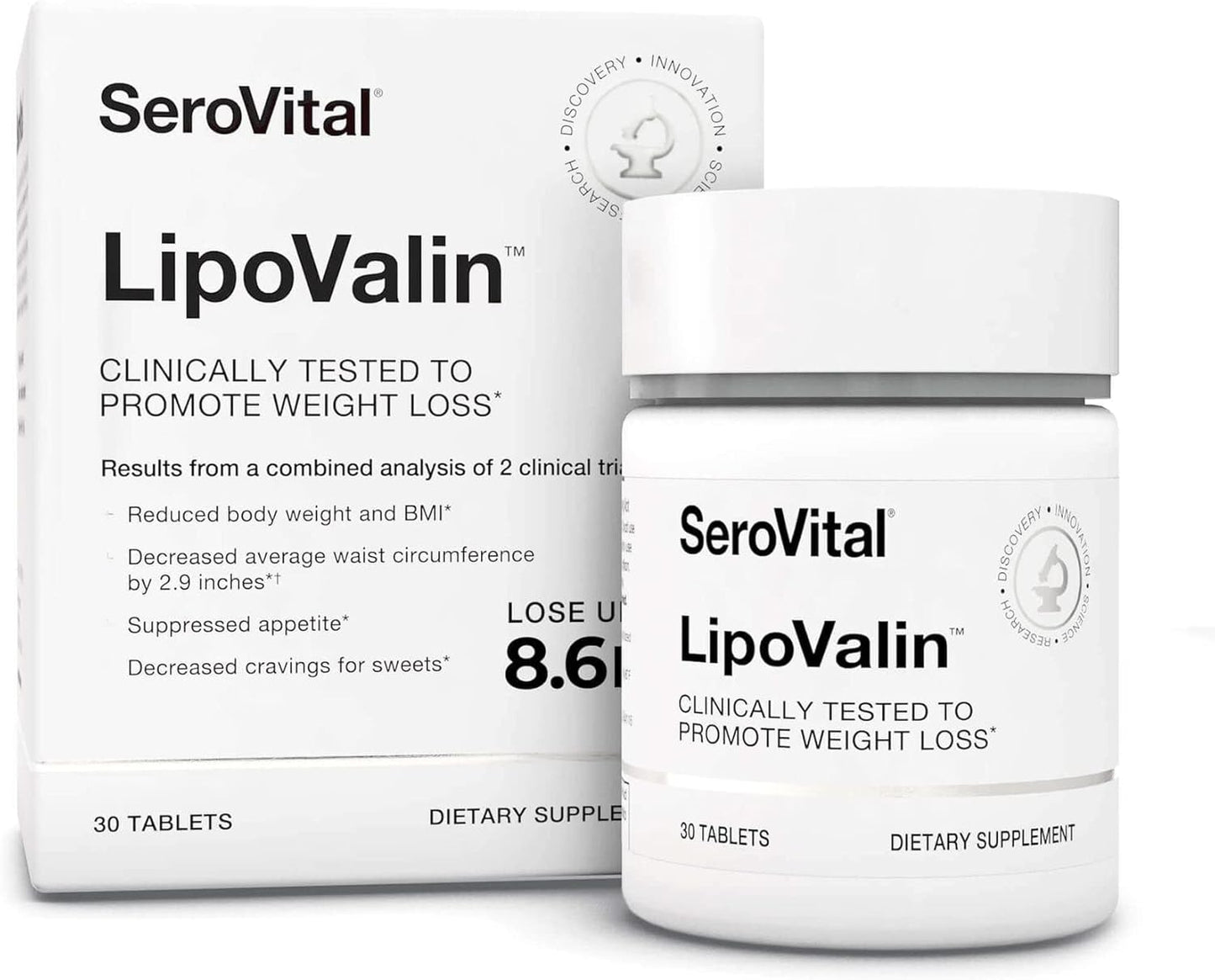 Serovital LipoValin: Clinically Validated Weight Loss Supplement for Women - Appetite Suppressant, Diet Pill - 30 Tablets