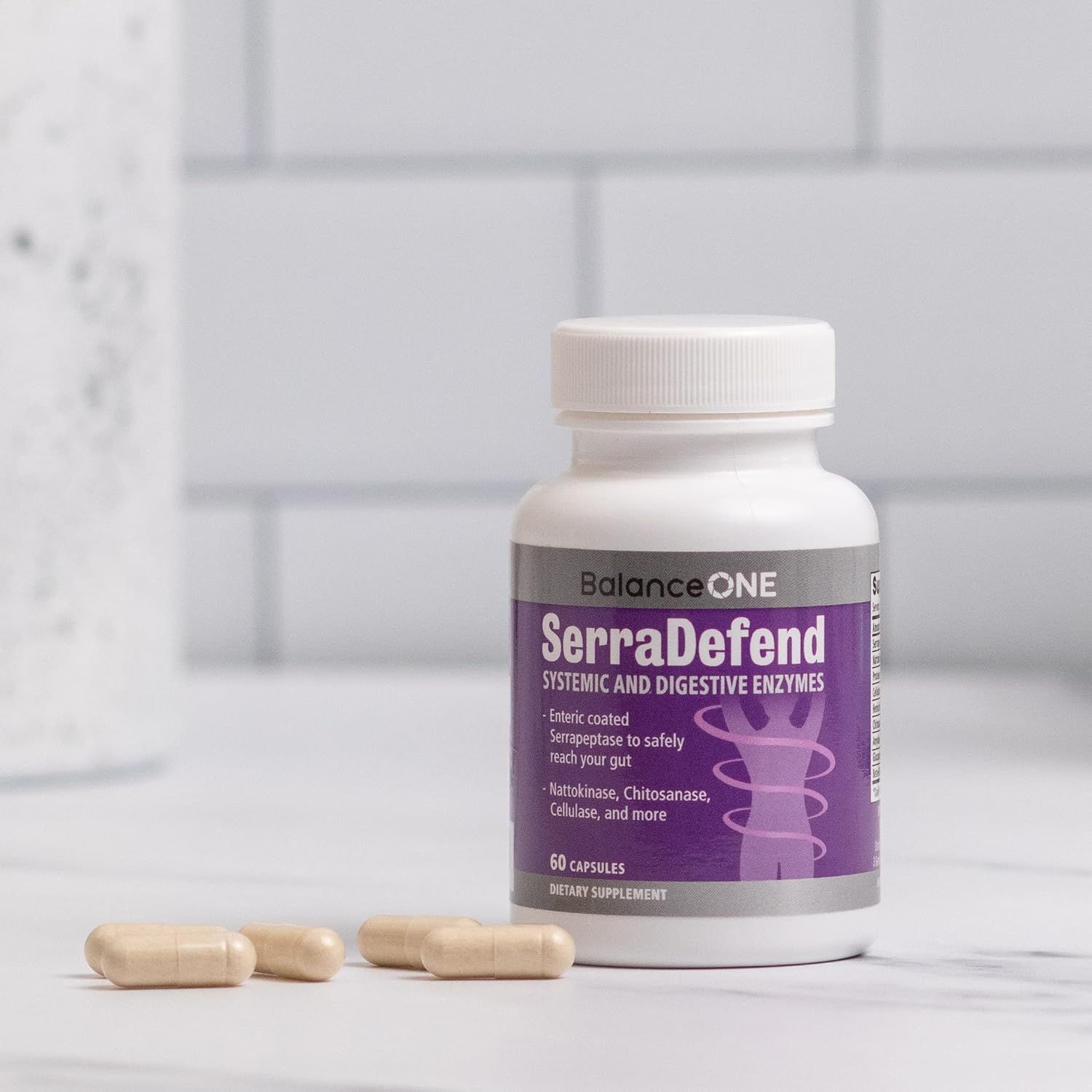 SerraDefend Biofilm Disruptor Capsules with Enzymes for Men & Women - 60 Capsules, 2 Month Supply