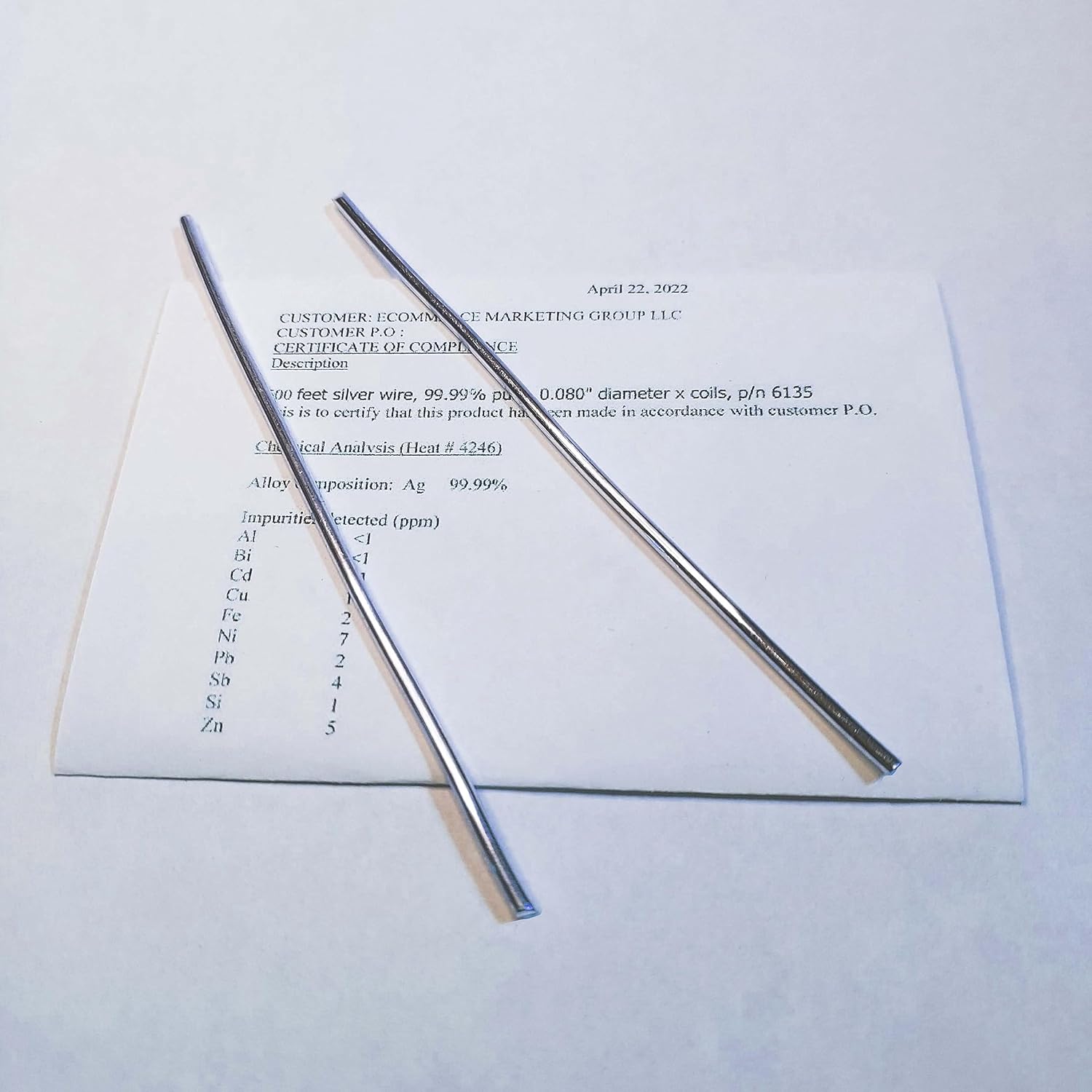 Set of (2) 99.99% Pure 12-Gauge Colloidal Silver Generator Rods + Mini/Travel Kit