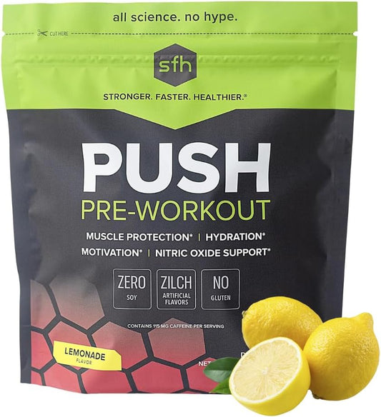 SFH Lemonade BCAA Pre-Workout Powder with Electrolytes for Muscle Repair - Non-Dairy, No Artificial Ingredients - 1 Bag