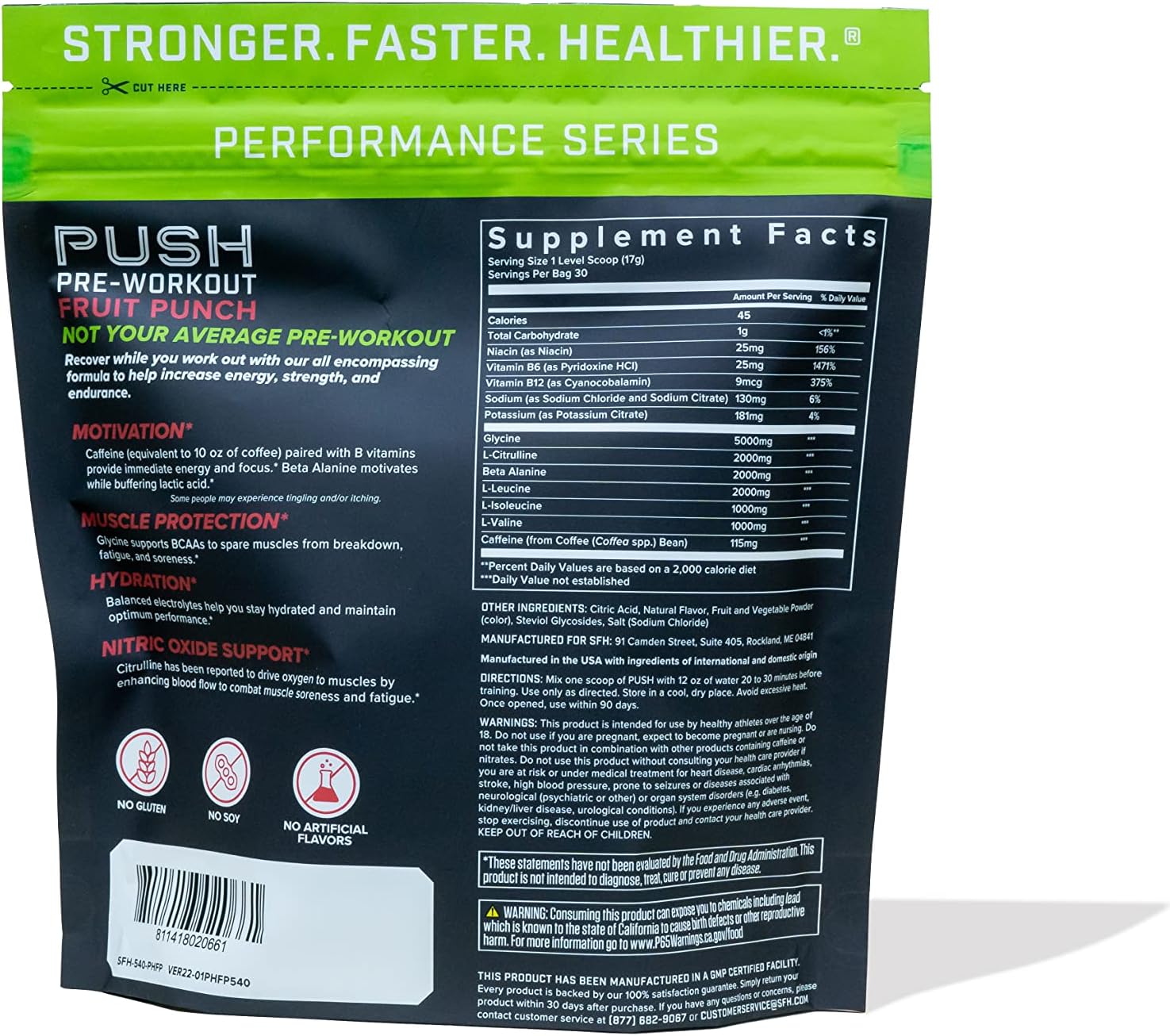 SFH Pre and Post Workout Bundle - Push Fruit Punch & Recover Chocolate Powder