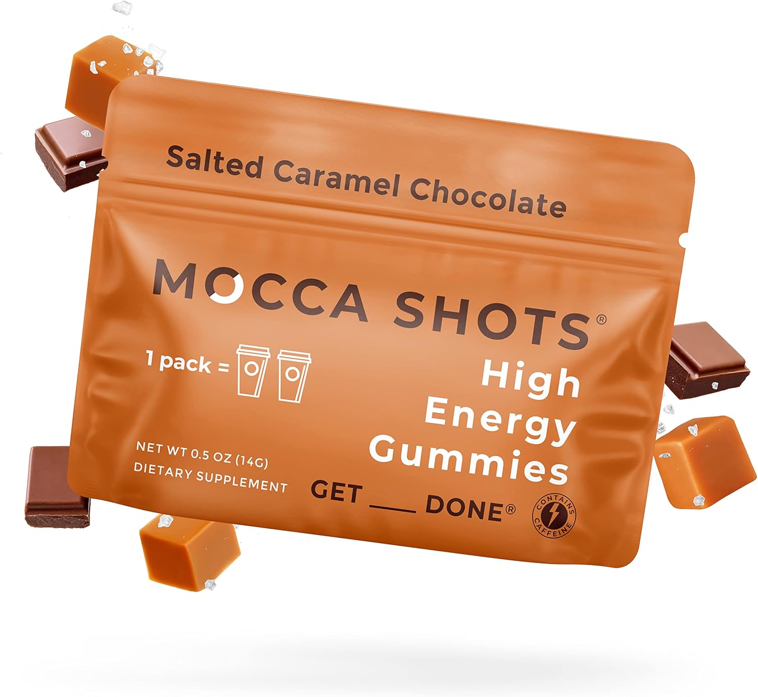 SGC Seattle Gummy Company Salted Caramel Mocca Energy Gummies - 6 Pack, 200mg Caffeine, Nootropic, Vegan, Plant-Based, Gluten Free