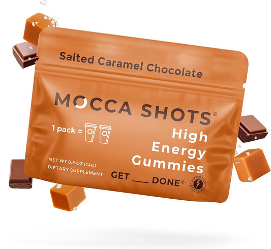 SGC Seattle Gummy Company Salted Caramel Mocca Energy Gummies - 6 Pack, 200mg Caffeine, Nootropic, Vegan, Plant-Based, Gluten Free