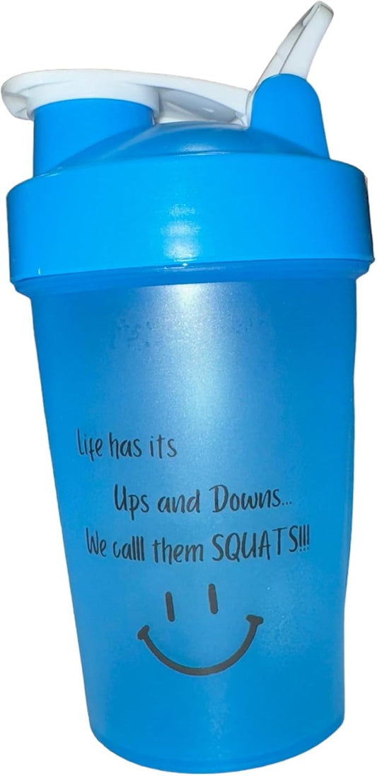 ShakeELITE 13oz BPA-Free Protein Shaker Bottle with Leak-Proof Lid and Mixing Ball - Ideal for Gym and On-the-Go Nutrition - Blue Color