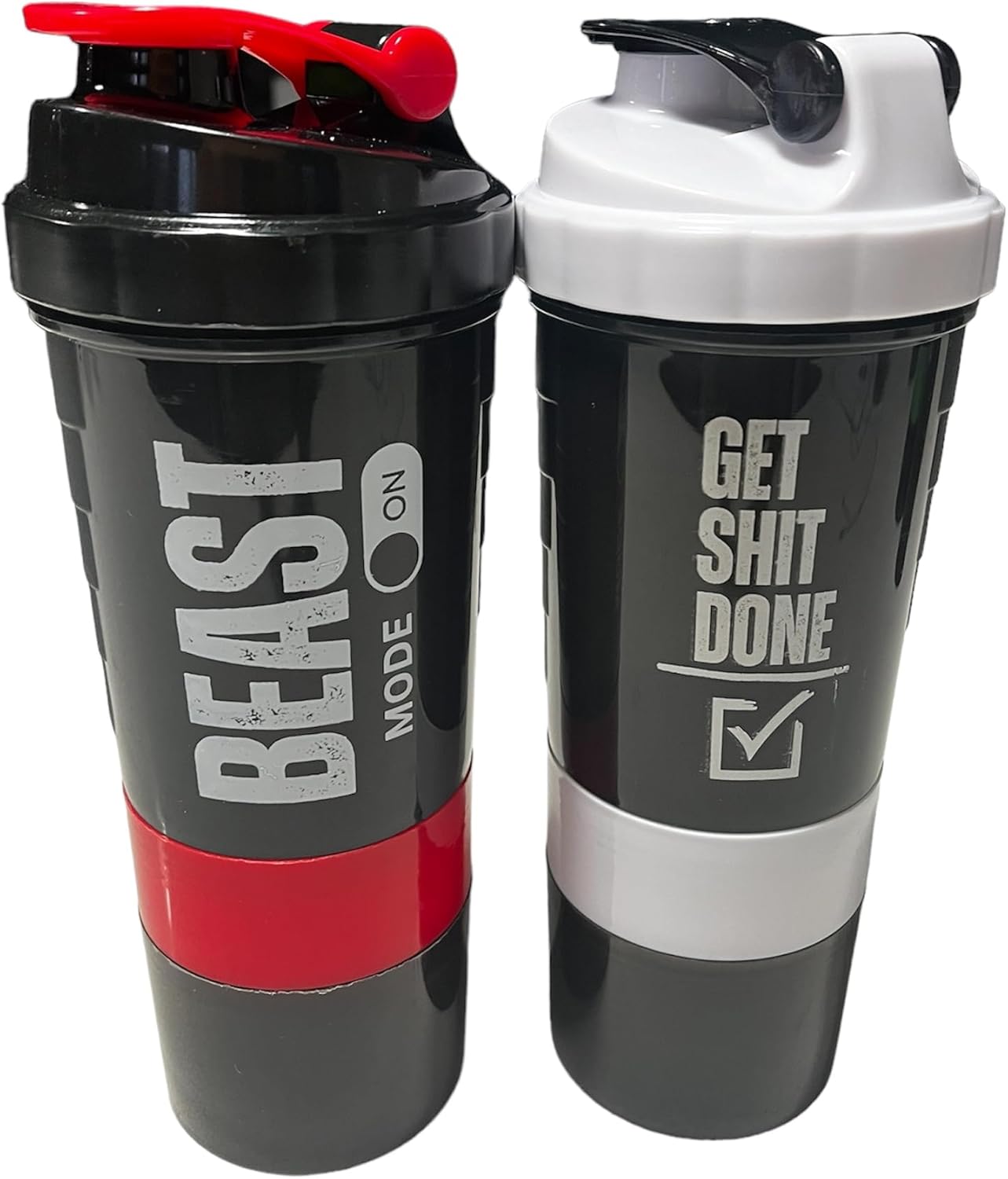 ShakePro16oz BPA-Free Protein Shaker Bottle with Leak-Proof Storage - Perfect for Gym and Fitness - Mix Powder and Pills efficiently