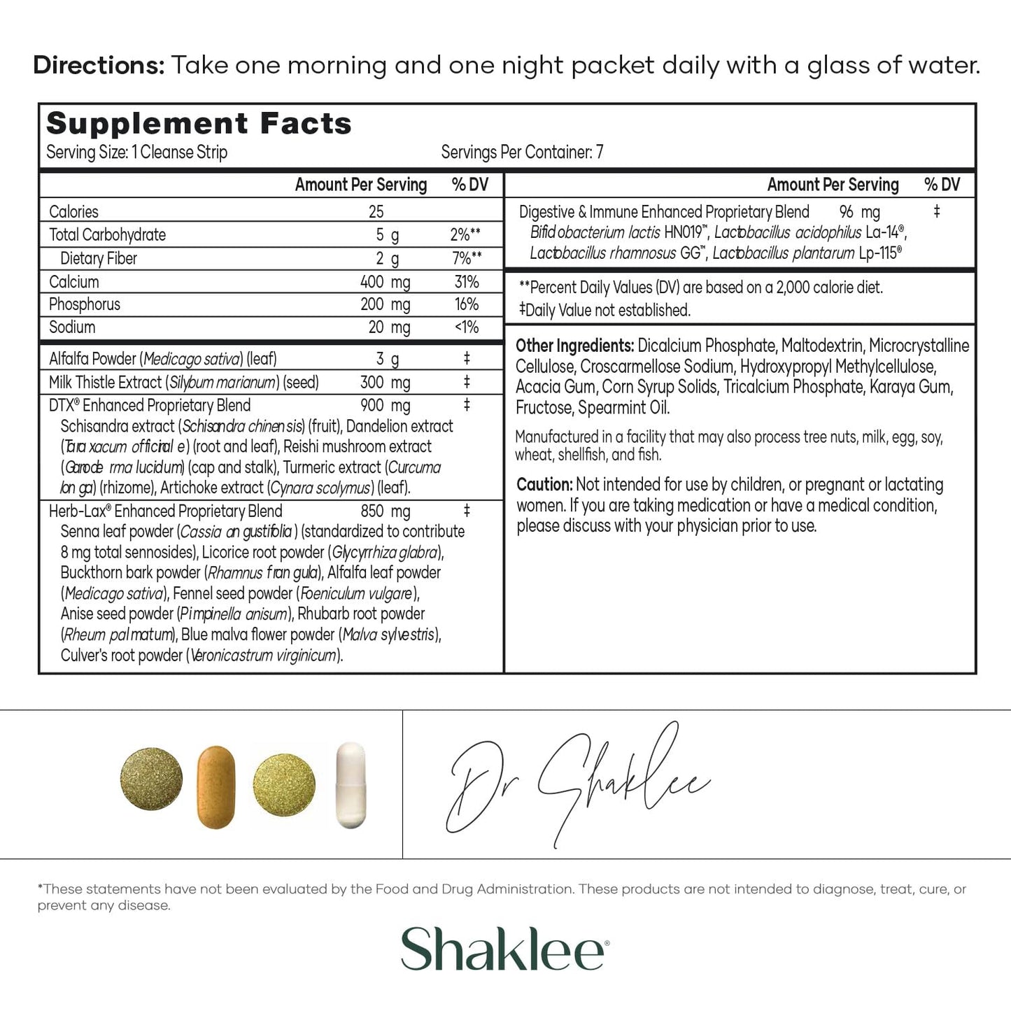 Shaklee 7-Day Healthy Cleanse System: Probiotics, Liver Support, Herbal Cleanse for Energy Boost - Step-by-Step Guide - 7 Daily Packets