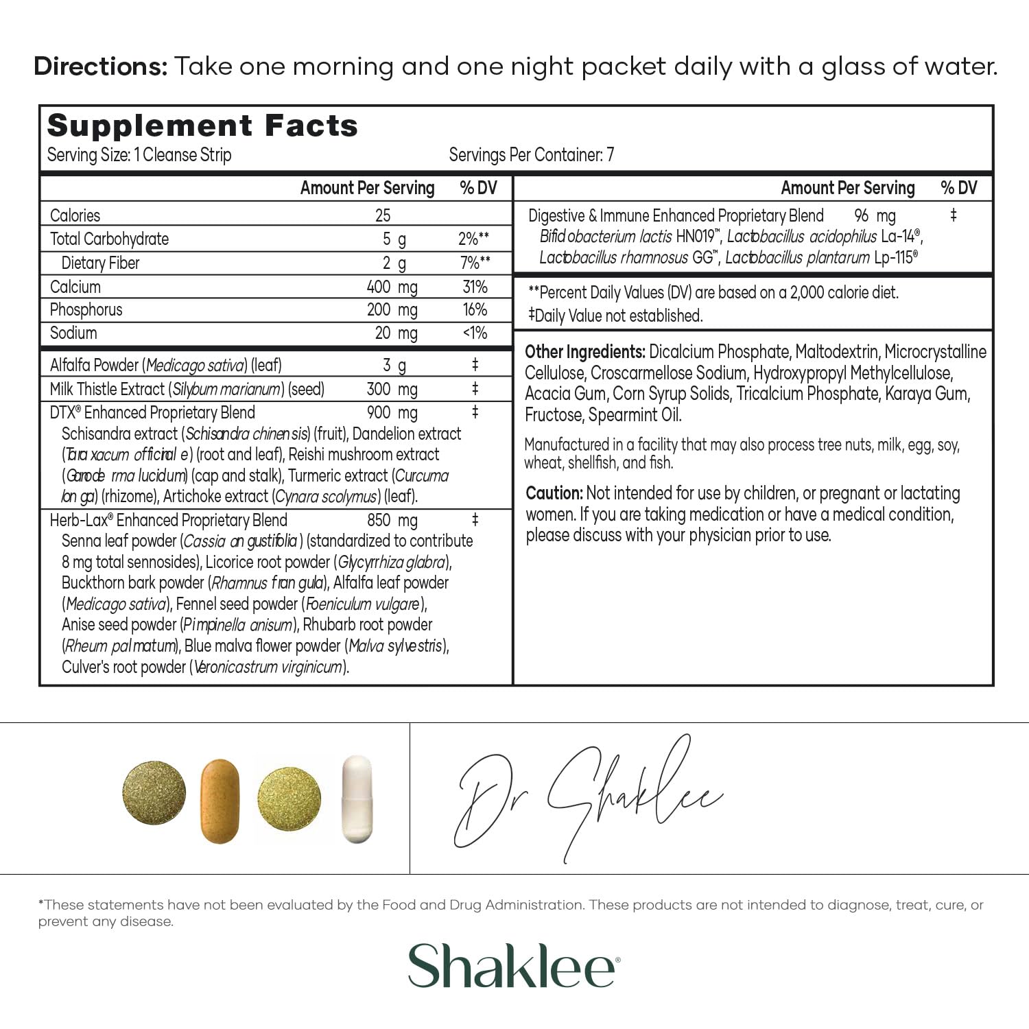 Shaklee 7-Day Healthy Cleanse System: Probiotics, Liver Support, Herbal Cleanse for Energy Boost - Step-by-Step Guide - 7 Daily Packets