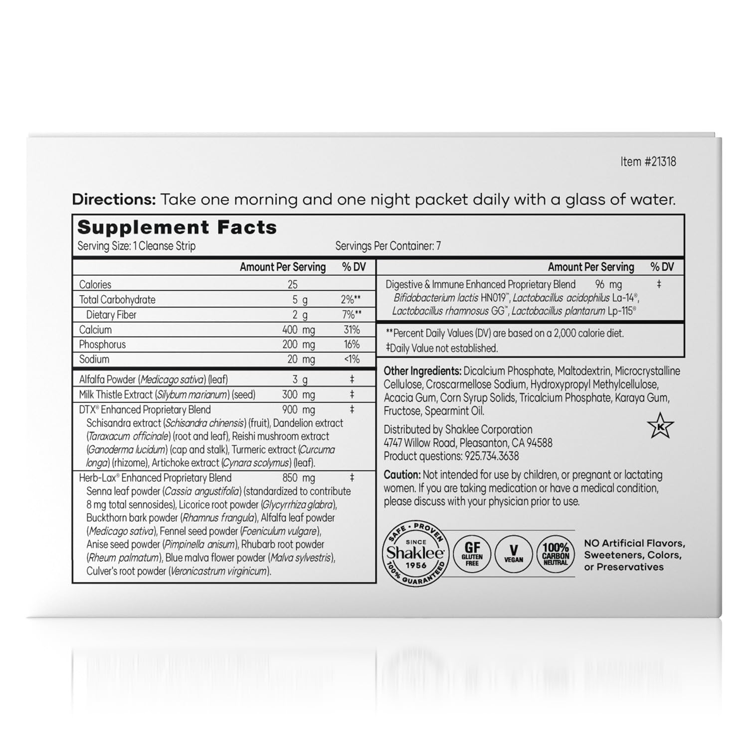 Shaklee 7-Day Healthy Cleanse System: Probiotics, Liver Support, Herbal Cleanse for Energy Boost - Step-by-Step Guide - 7 Daily Packets