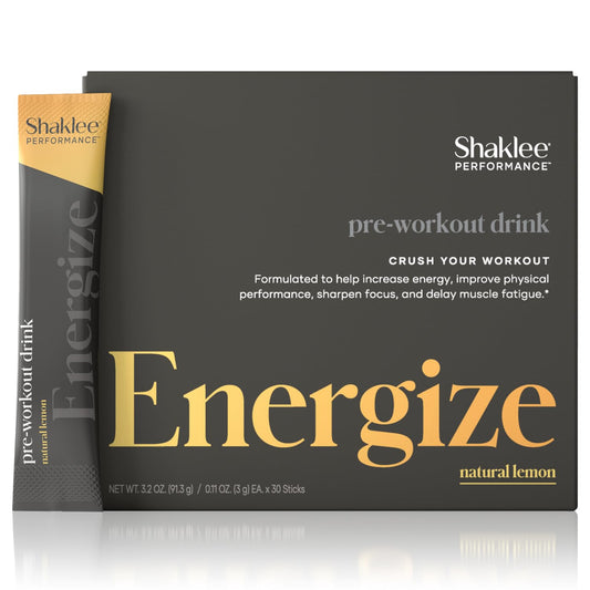 Shaklee Performance Pre-Workout Energy Drink with Green Tea Extract Lemon Flavor - Boost Energy with Beta-Alanine, L-theanine, and Caffeine - 30 Servings