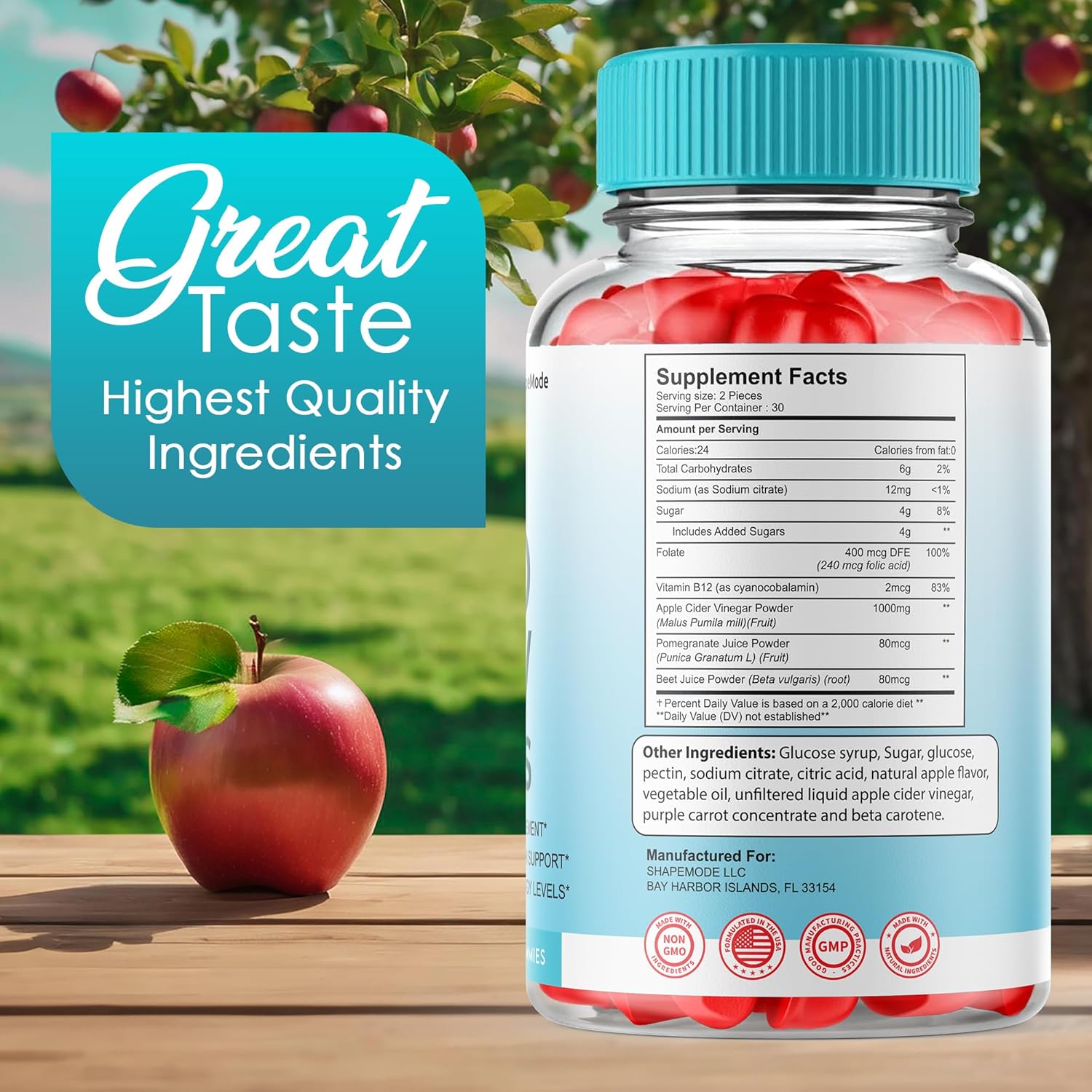 SHAPEMODE Keto Genesis ACV Gummies - Advanced Weight Loss Supplement with Ketones & Apple Cider Vinegar for Rapid Ketosis - USA Made