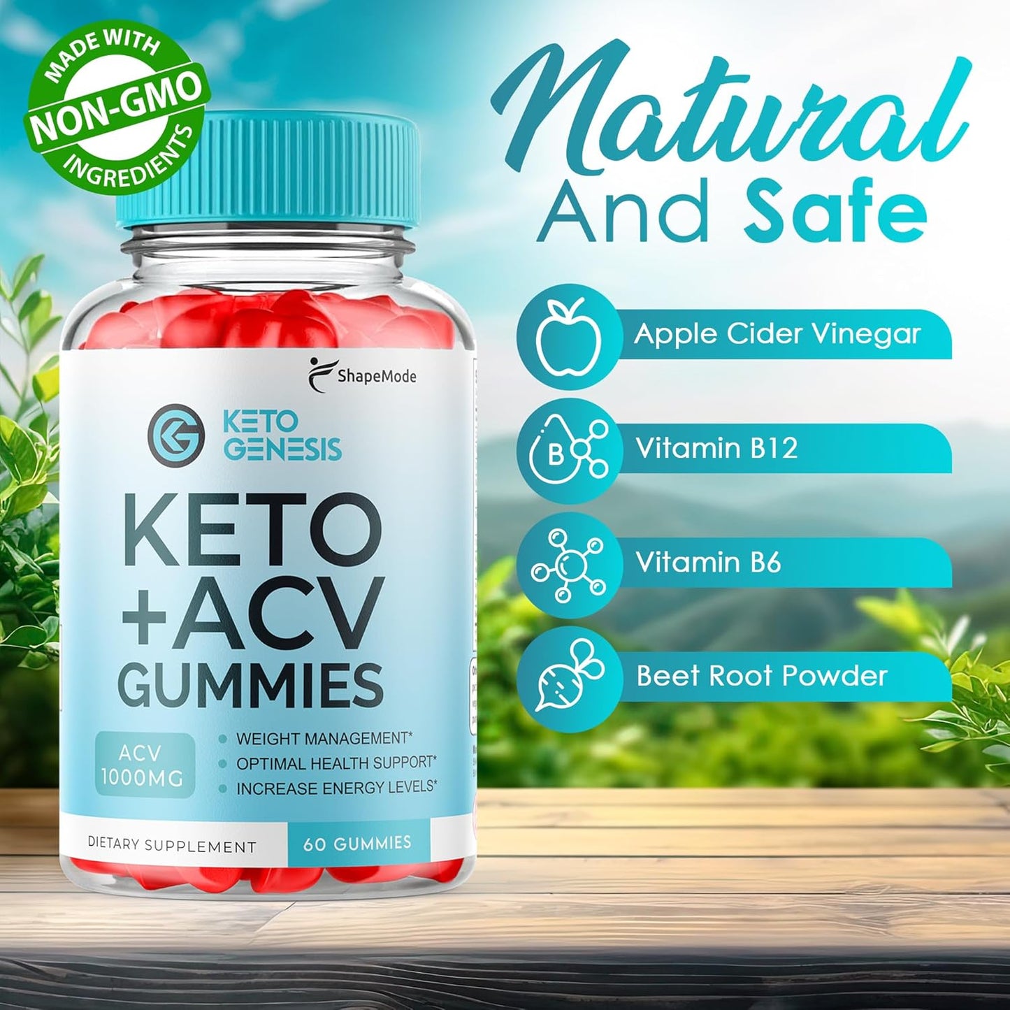 SHAPEMODE Keto Genesis ACV Gummies - Advanced Weight Loss Supplement with Ketones & Apple Cider Vinegar for Rapid Ketosis - USA Made