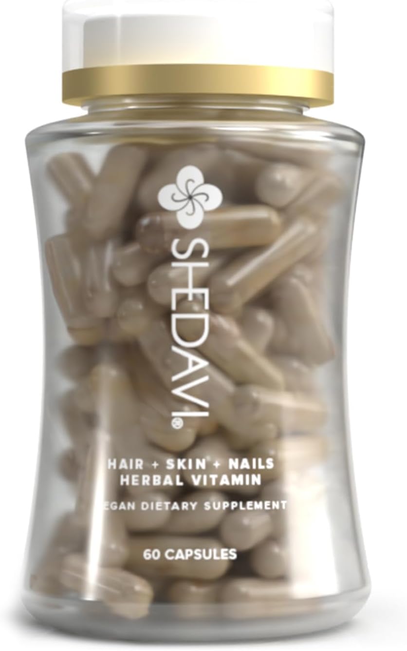 Shedavi Iconic Natural Hair Vitamins - Fast Hair Growth Supplement for Thicker, Stronger Hair - Vegan Formula for Hair Loss - Non-GMO Hair Care (60 Capsules)