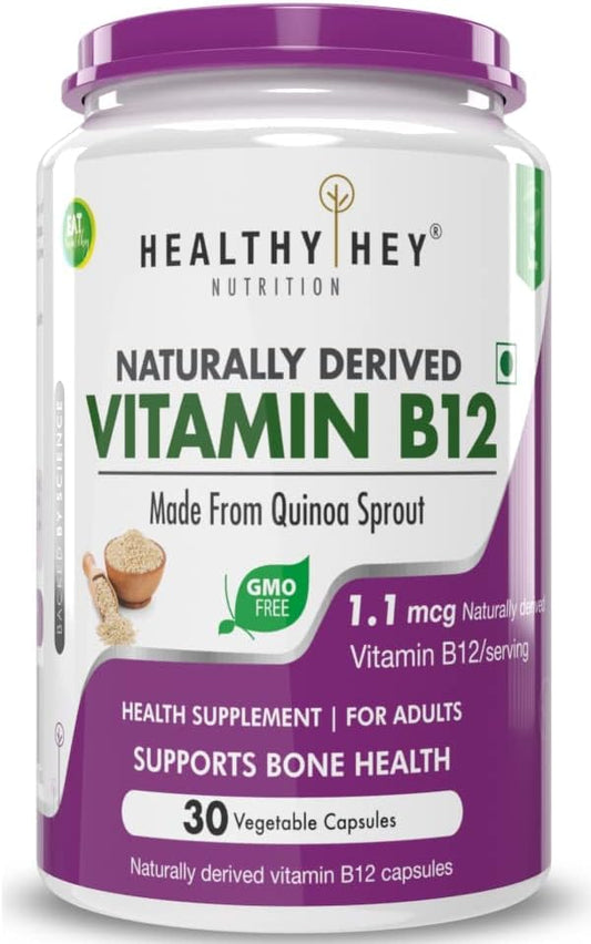 Sheltr Vitamin B12 Capsules - Natural Immune Health Support, Non-Synthetic Formula | 30 Vegetarian Capsules