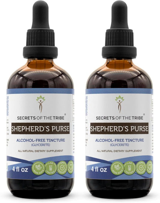 Shepherd's Purse Alcohol-Free Liquid Extract, Dried Herb (8 FL OZ Total) by Secrets of the Tribe
