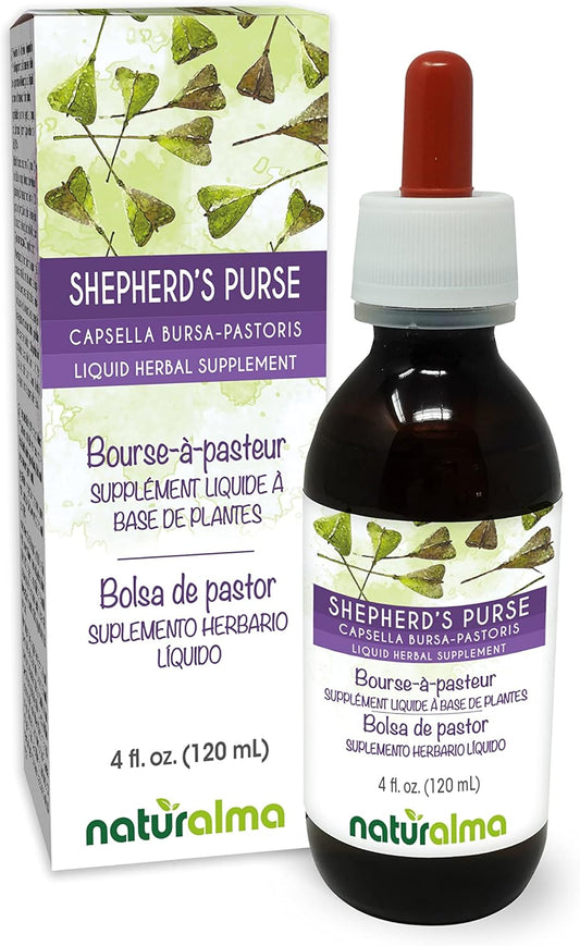 Shepherd's Purse Herbal Supplement - 4 fl oz Alcohol-Free Tincture - Capsella Bursa-pastoris Liquid Extract - Vegan Herbal Drops