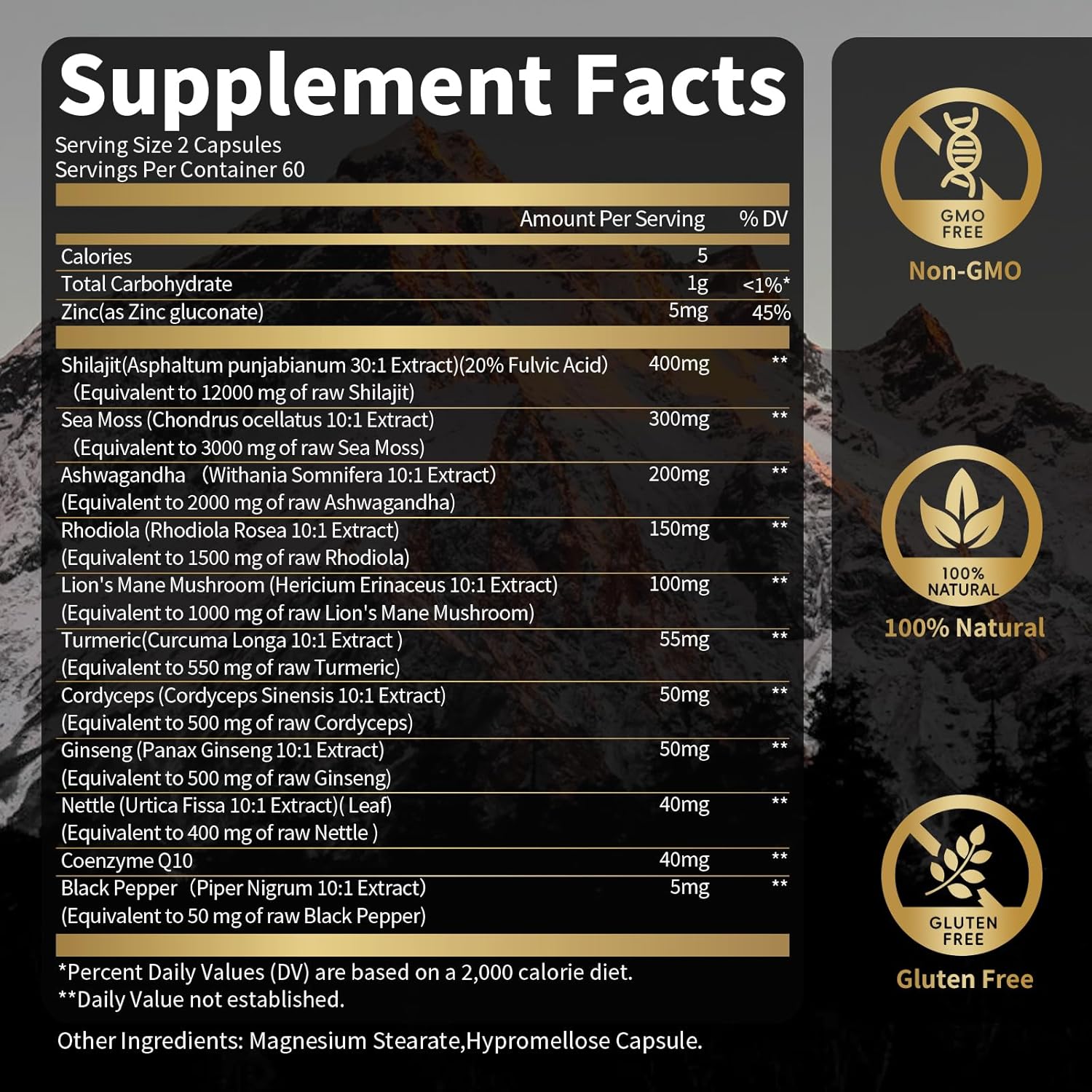 Shilajit Capsules with Ashwagandha & Sea Moss Bundle - BBEEAAUU