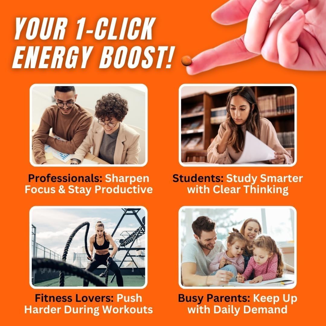 SHO Energy+ Vegan Matcha Extract and Vitamin B Complex Energy Supplements - 60 Pills, Natural Booster for Men & Women, No Crash & Jitters - Refill Bottle