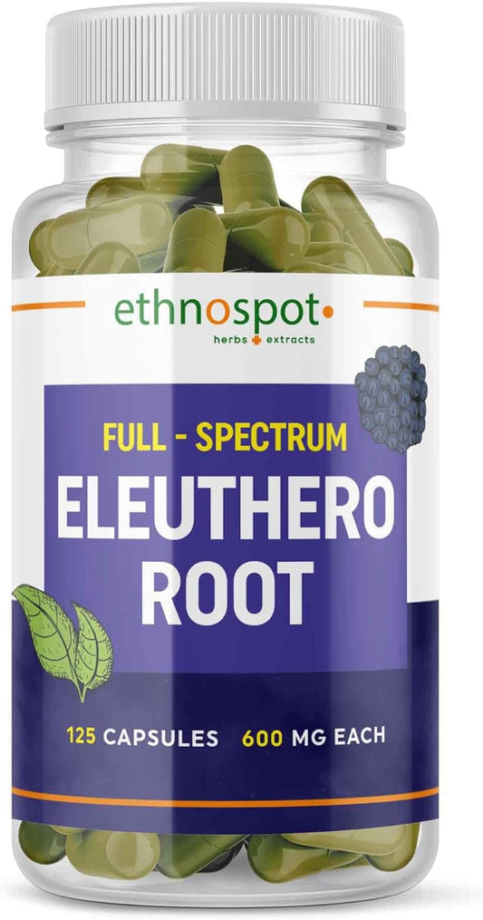 Siberian Ginseng Capsules - Boost Physical Stamina & Mental Alertness - Immune Support - Enhanced Eleutheroside Profile - 125 Vegan Capsules
