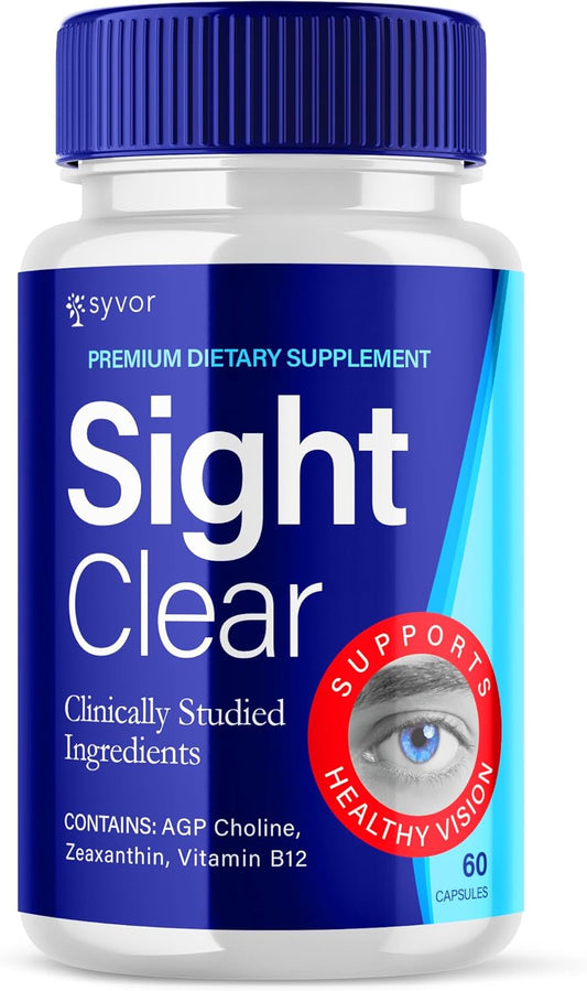 SightClear Max Strength Vision Support Capsules - 20/20 Vision Vitamin Pills for Eye Health - 60 Capsules