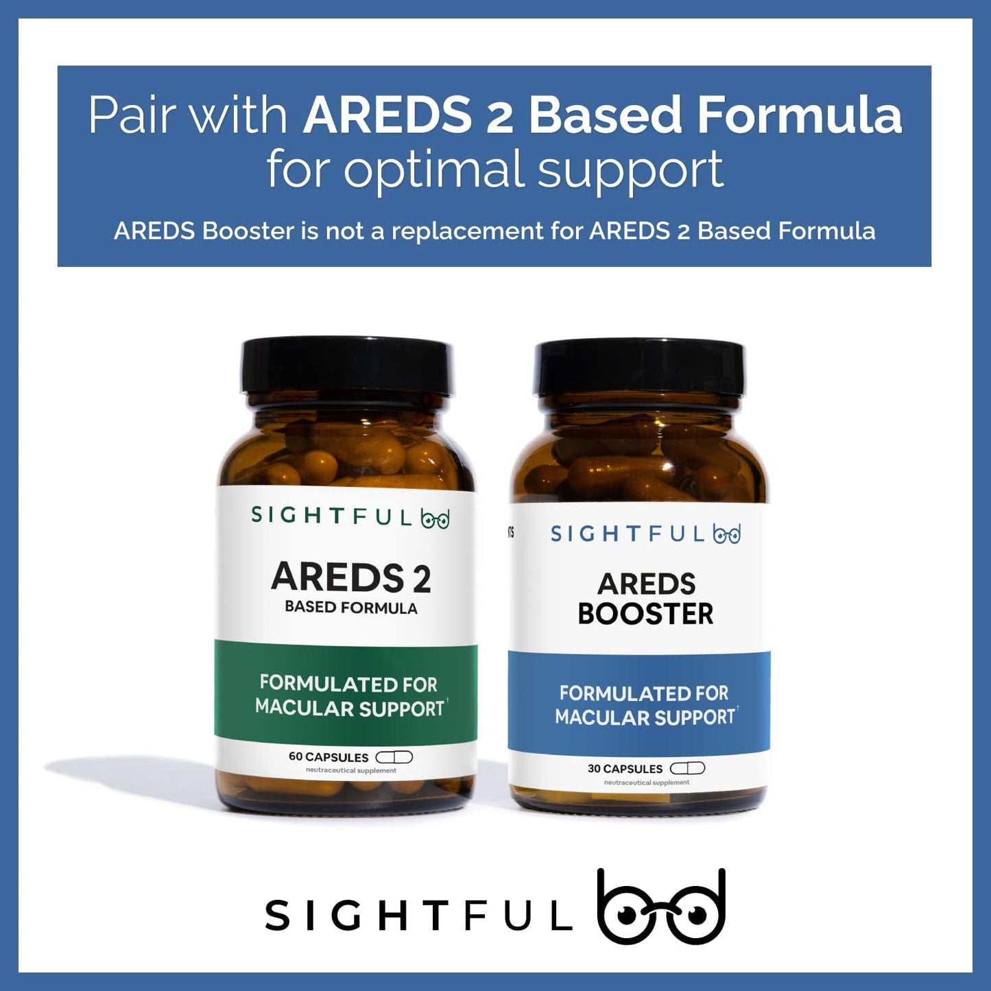 Sightful AREDS 2 Alternative with Resveratrol, Quercetin, & Green Tea Extract | Antioxidant Supplement for Eye Health | 30 Capsules