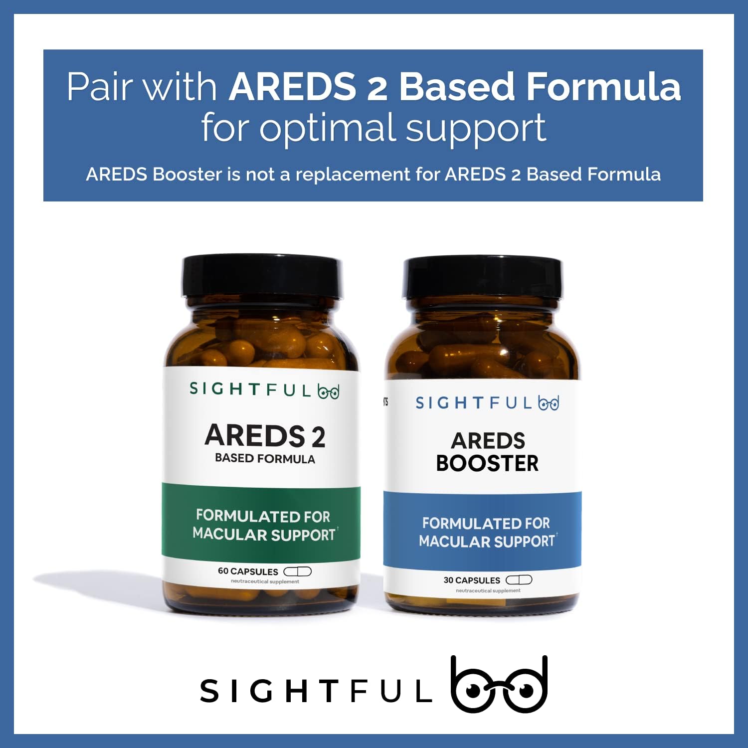 Sightful AREDS 2 Alternative with Resveratrol, Quercetin, & Green Tea Extract | Antioxidant Supplement for Eye Health | 30 Capsules