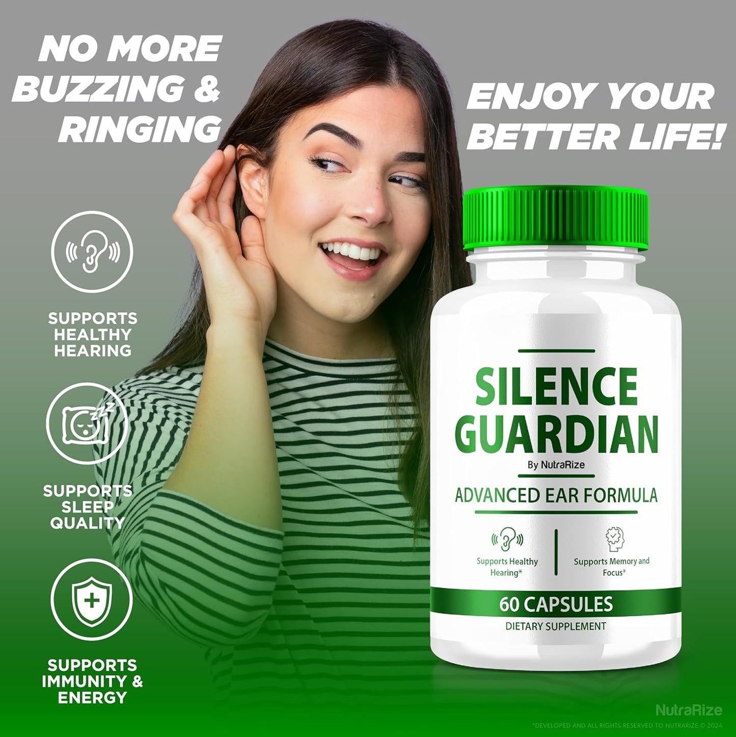 Silence Guardian Ear Health Supplement (2 Pack) - Advanced Formula for 360° Hearing Support, All Natural Ingredients, 120 Capsules