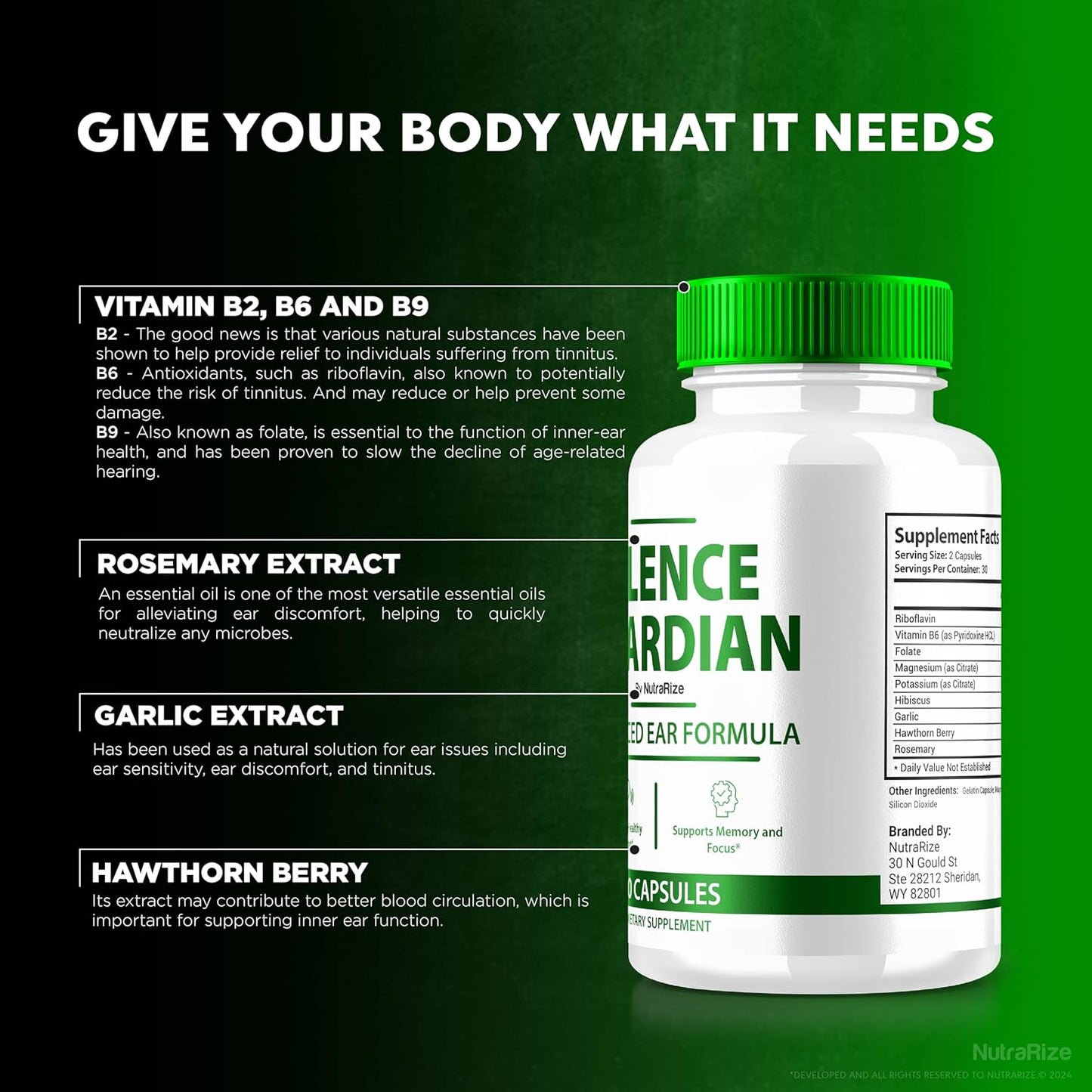 Silence Guardian Ear Health Supplement (2 Pack) - Advanced Formula for 360° Hearing Support, All Natural Ingredients, 120 Capsules