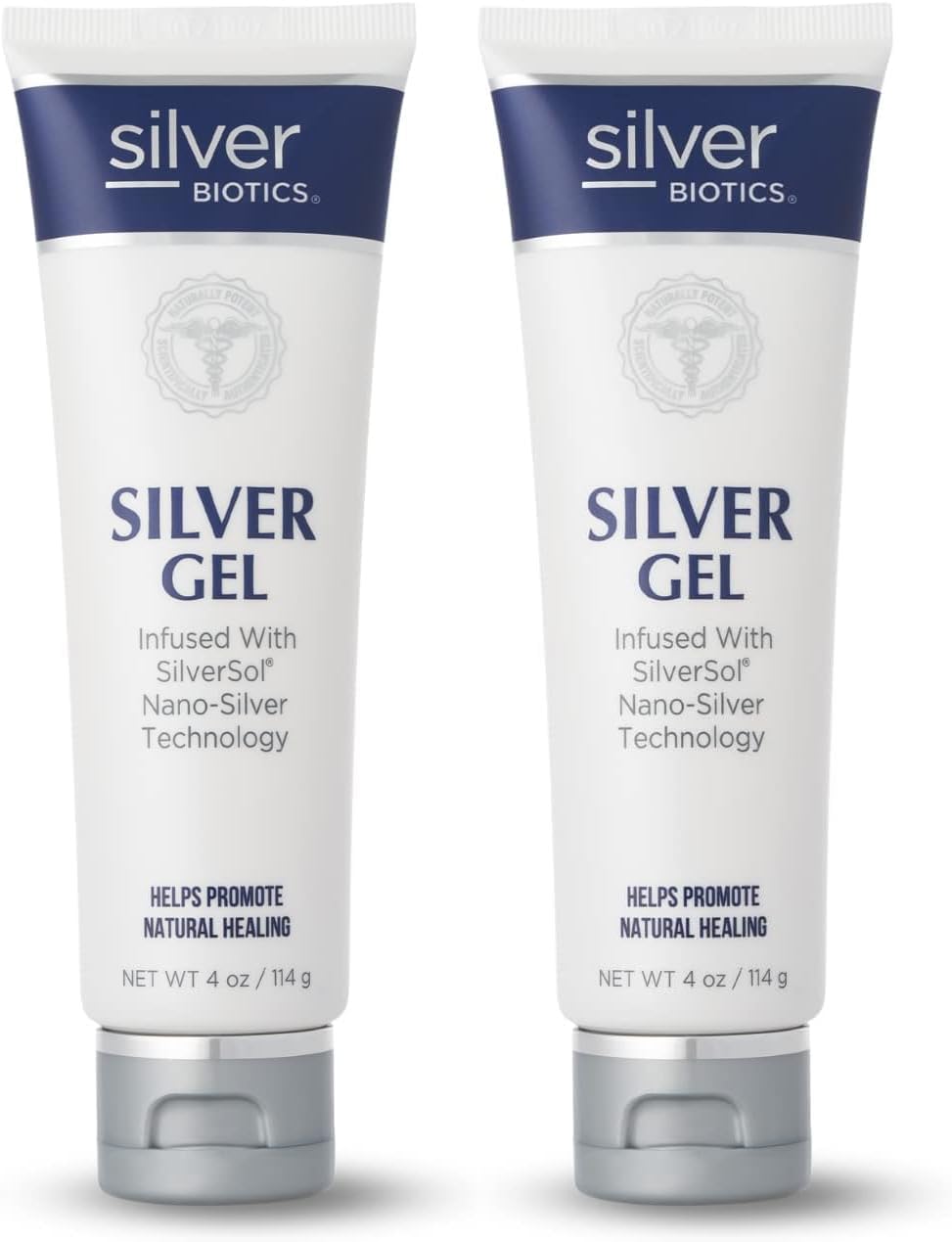 Silver Biotics Colloidal Nano SilverSol Gel for Healing Scars, Burns, and Blemishes - 20 ppm, 4 Oz (2 Pack)